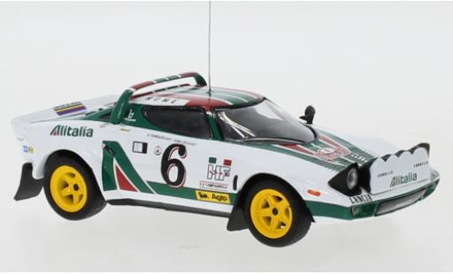 Miniature Lancia Stratos 1/43 IXO HF No.6 Alitalia Racing Team Alitalia Rallye Monte Carlo 1976 B.Waldegard/H.Thorszelius Lancia Stratos 1/43 IXO HF No.6 Alitalia Racing Team Alitalia Rallye Monte Carlo 1976 B.Waldegard/H.Thorszelius miniature