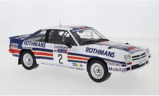 Miniature Opel Manta 1/18 IXO 400 No.2 Rothmans Rally Team Rothmans Rallye WM RAC Rallye 1983 H.Toivonen/F.Gallagher Opel Manta 1/18 IXO 400 No.2 Rothmans Rally Team Rothmans Rallye WM RAC Rallye 1983 H.Toivonen/F.Gallagher miniature