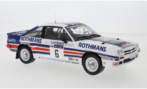 Miniature Opel Manta 1/18 IXO 400 No.6 Rothmans Rally Team Rothmans Rallye WM RAC Rallye 1983 A.Vatanen/T.Harryman Opel Manta 1/18 IXO 400 No.6 Rothmans Rally Team Rothmans Rallye WM RAC Rallye 1983 A.Vatanen/T.Harryman miniature