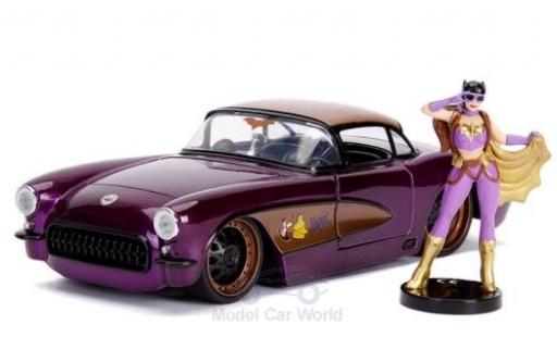 Chevrolet Corvette 1/24 Jada Toys C2 Batgirl 1957 mit Figur DC Comics Bombss miniature