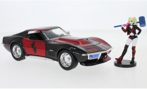 Chevrolet Corvette 1/24 Jada Toys Stingray Harley Quinn 1969 avec figurine miniature
