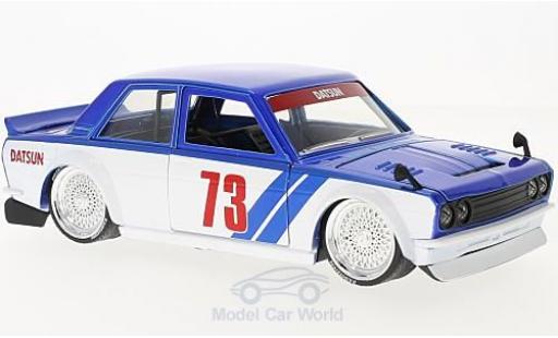 Miniature Datsun 510 1/24 Jada Toys metallise bleue/blanche 1973 Widebody Datsun 510 1/24 Jada Toys metallise bleue/blanche 1973 Widebody miniature
