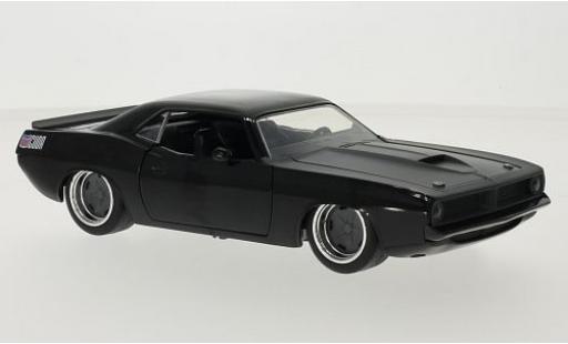 Miniature Plymouth Barracuda 1/24 Jada Toys noire/grise Fast & Furious 1970 tuning Plymouth Barracuda 1/24 Jada Toys noire/grise Fast & Furious 1970 tuning miniature