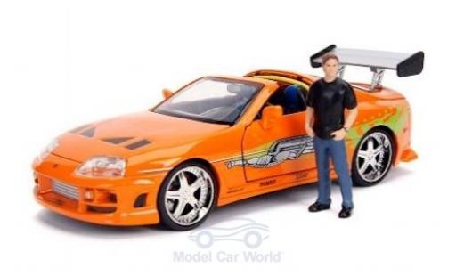 Miniature Toyota Supra 1/24 Jada Toys orange/Dekor Fast & Furious 1995 mit Figur Toyota Supra 1/24 Jada Toys orange/Dekor Fast & Furious 1995 mit Figur miniature