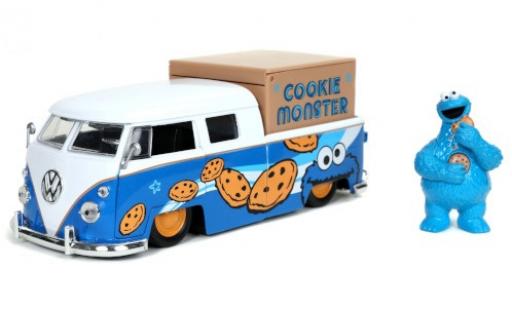 Volkswagen T1 1/24 Jada Toys Doka Lowrider Sesame Street - Cookie Monster 1963 mit Figur und Ladegut miniature