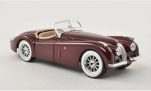 Jaguar XK 120 1/24 Burago Roadster rouge LHD 1948 miniature