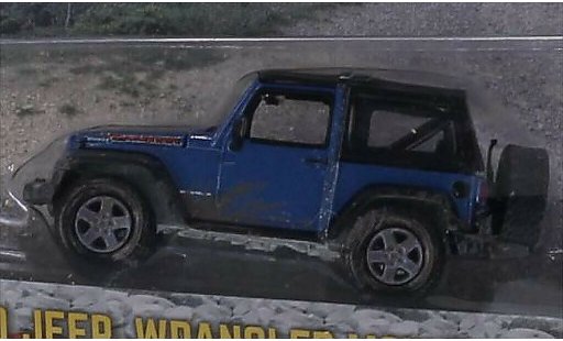 Jeep Wrangler Base 1/64 Greenlight bleu/mat-noire 2010 miniature
