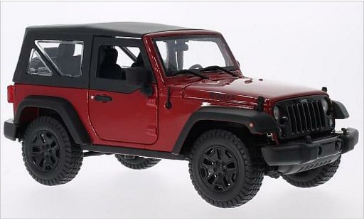 Jeep Wrangler Base 1/18 Maisto rouge/noire 2014 miniature