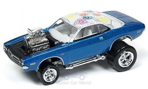 Miniature Dodge Challenger 1/64 Johnny Lightning metallise bleue/Dekor 1971 Tuning ohne Vitrine Dodge Challenger 1/64 Johnny Lightning metallise bleue/Dekor 1971 Tuning ohne Vitrine miniature
