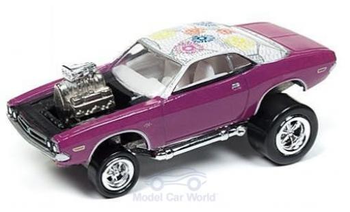 Miniature Dodge Challenger 1/64 Johnny Lightning metallise rose/Dekor 1971 Tuning ohne Vitrine Dodge Challenger 1/64 Johnny Lightning metallise rose/Dekor 1971 Tuning ohne Vitrine miniature