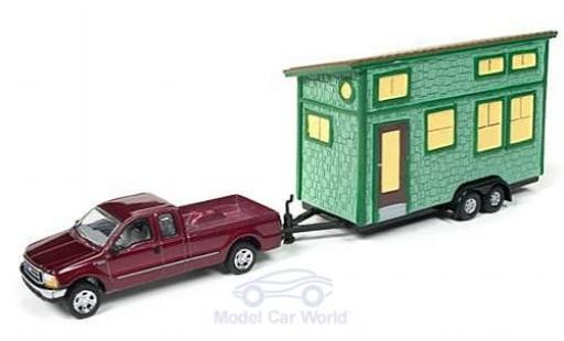 Miniature Ford F-250 1/64 Johnny Lightning Super Duty metallise rouge 2004 mit Tiny House ohne Vitrine Ford F-250 1/64 Johnny Lightning Super Duty metallise rouge 2004 mit Tiny House ohne Vitrine miniature