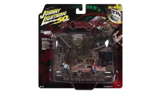 Miniature Plymouth Fury 1/64 Johnny Lightning Christine 1958 mit 2 Figuren und Witterungsspuren Plymouth Fury 1/64 Johnny Lightning Christine 1958 mit 2 Figuren und Witterungsspuren miniature