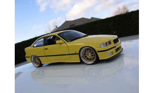 Bmw M3 coupe 1/18 Ut Models jaune E36 jantes bbs bords larges miniature