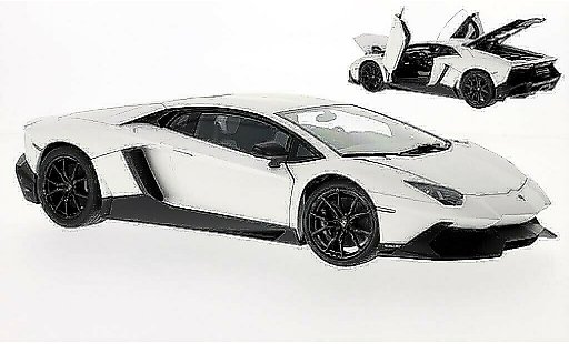 Lamborghini Aventador LP720-4 1/18 Autoart 50? Anniversario mat-blanche/mat-noire 2013 miniature