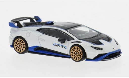 Lamborghini Huracan 1/64 Mini GT STO blanche/bleue 1:64 miniature