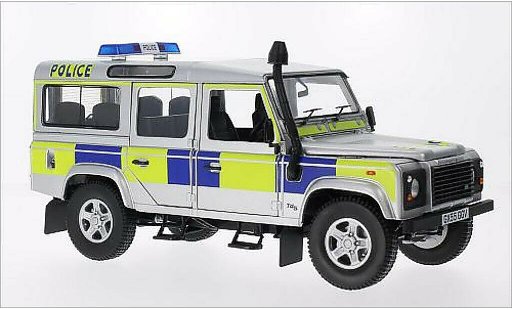 Land Rover Defender 110 1/18 Universal Hobbies County Station Wagon Police (GB) grise RHD 2004 miniature