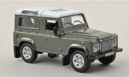 Land Rover Defender 90 1/76 Oxford Station Wagon grise/blanche miniature