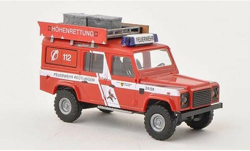 Land Rover Defender Base 1/87 Busch Hohenrettung Pompiers Reutlingen miniature