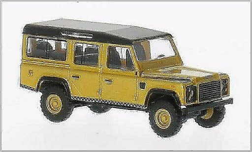 Land Rover Defender Base 1/87 Busch metallise gold/mat-noire miniature