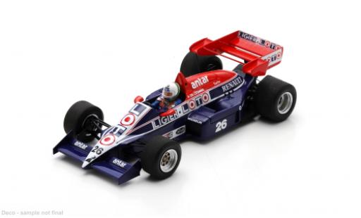 Ligier JS2 1/43 Spark 3 Formel 1 GP Deutschland 1984 #26 A.de Cesaris 1:43