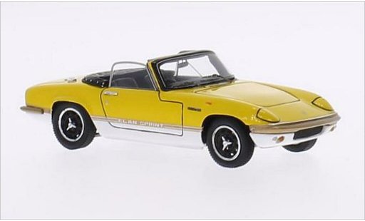 Lotus Elan Sprint 1/43 Spark DHC jaune/blanche RHD miniature