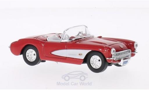 Chevrolet Corvette 1/43 Lucky Die Cast rouge/blanche 1957 ohne Vitrine miniature