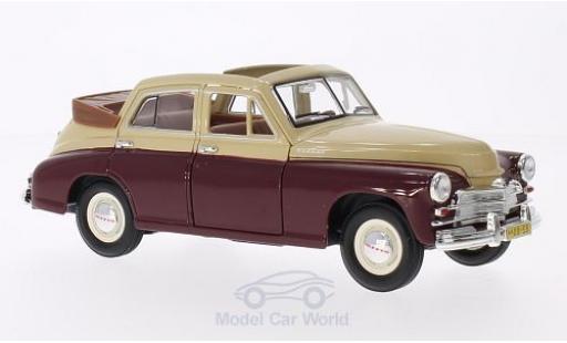 Gaz M20 1/18 Lucky Die Cast GAZ Pobeda Cabrio-Limousine rouge/beige miniature