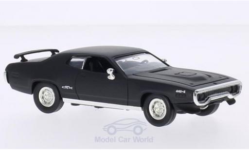 Miniature Plymouth GTX 1/43 Lucky Die Cast matt-noire 1971 ohne Vitrine Plymouth GTX 1/43 Lucky Die Cast matt-noire 1971 ohne Vitrine miniature