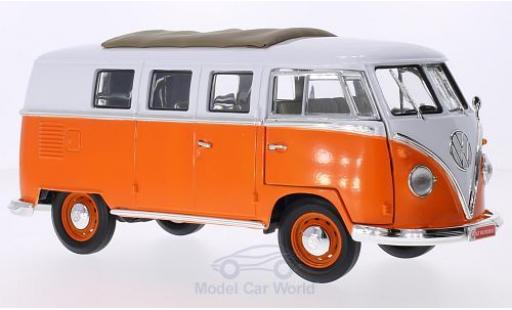 Volkswagen T1 1/18 Lucky Die Cast Microbus orange/blanche 1962 Faltdach mit Funktion miniature