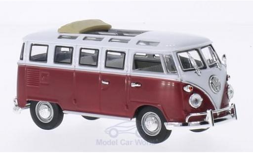 Miniature Volkswagen T1 1/43 Lucky Die Cast Samba Faltdach geöffnet rouge/blanche 1962 Volkswagen T1 1/43 Lucky Die Cast Samba Faltdach geöffnet rouge/blanche 1962 miniature