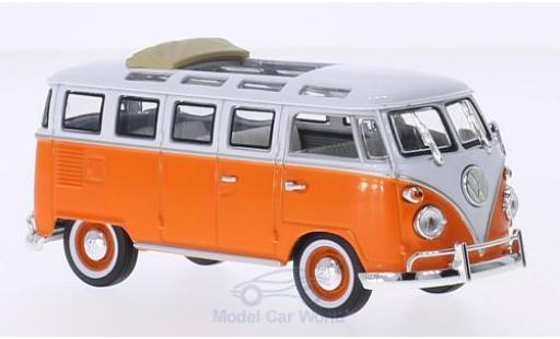 Miniature Volkswagen T1 1/43 Lucky Die Cast Samba orange/blanche 1962 Faltdach geöffnet Volkswagen T1 1/43 Lucky Die Cast Samba orange/blanche 1962 Faltdach geöffnet miniature