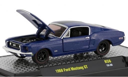 Miniature Ford Mustang 1/64 M2 Machines GT metallise bleue/matt-noire 1968 Ford Mustang 1/64 M2 Machines GT metallise bleue/matt-noire 1968 miniature