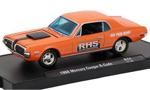 Miniature Mercury Cougar 1/64 M2 Machines R-Code metallise orange Racing Head Service (RHS) 1968 voiture-Drivers Release 44 sans Vitrine Mercury Cougar 1/64 M2 Machines R-Code metallise orange Racing Head Service (RHS) 1968 voiture-Drivers Release 44 sans Vitrine miniature