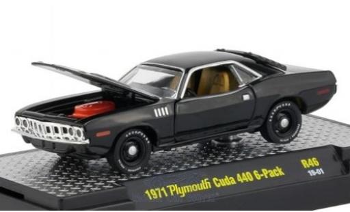 Miniature Plymouth Cuda 1/64 M2 Machines 440 6-Pack noire 1971 Plymouth Cuda 1/64 M2 Machines 440 6-Pack noire 1971 miniature
