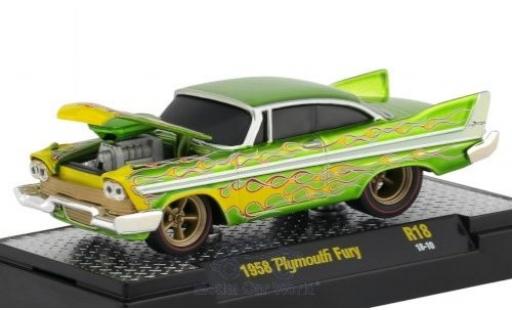 Miniature Plymouth Fury 1/64 M2 Machines metallise verte/Dekor 1958 Plymouth Fury 1/64 M2 Machines metallise verte/Dekor 1958 miniature