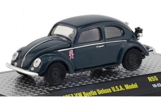 Miniature Volkswagen Beetle 1/64 M2 Machines Deluxe (Käfer) bleue/Dekor 1953 USA-Modell Volkswagen Beetle 1/64 M2 Machines Deluxe (Käfer) bleue/Dekor 1953 USA-Modell miniature