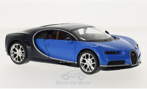 Miniature Bugatti Chiron 1/24 Maisto bleue/bleue 2016 Bugatti Chiron 1/24 Maisto bleue/bleue 2016 miniature