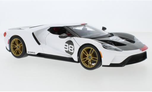 Miniature Ford GT 1/18 Maisto Heritage Edition blanche/Dekor 2021 No.98 Ford GT 1/18 Maisto Heritage Edition blanche/Dekor 2021 No.98 miniature