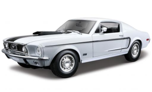 Miniature Ford Mustang GT 1/18 Maisto GT Cobra Jet metallise bleue/noire 1968 Ford Mustang GT 1/18 Maisto GT Cobra Jet metallise bleue/noire 1968 miniature