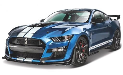 Miniature Ford Mustang 1/18 Maisto Shelby GT500 metallise bleue/blanche 2020 Ford Mustang 1/18 Maisto Shelby GT500 metallise bleue/blanche 2020 miniature