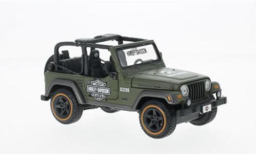 Miniature Jeep Wrangler 1/24 Maisto Rubicon oliv Harley Davidson 2014 (1:27) Jeep Wrangler 1/24 Maisto Rubicon oliv Harley Davidson 2014 (1:27) miniature