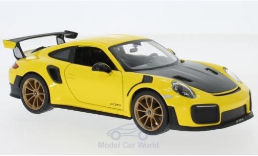Miniature Porsche 991 GT2 RS 1/24 Maisto 911 (.2) GT2 RS jaune/noire 2018 Porsche 991 GT2 RS 1/24 Maisto 911 (.2) GT2 RS jaune/noire 2018 miniature