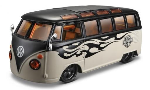 Volkswagen T1 1/24 Maisto Samba noire/beige Harley Davidson l'éce 1:25 miniature