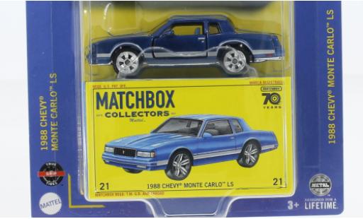 Miniature Chevrolet Monte Carlo 1/64 Matchbox LS bleu/Décorer 1988 Chevrolet Monte Carlo 1/64 Matchbox LS bleu/Décorer 1988 miniature