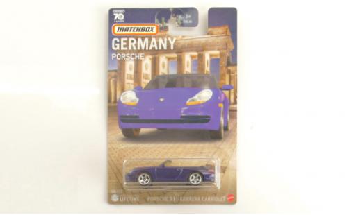 Porsche 996 1/64 Matchbox 911  Carrera cabriolet bleu foncé miniature