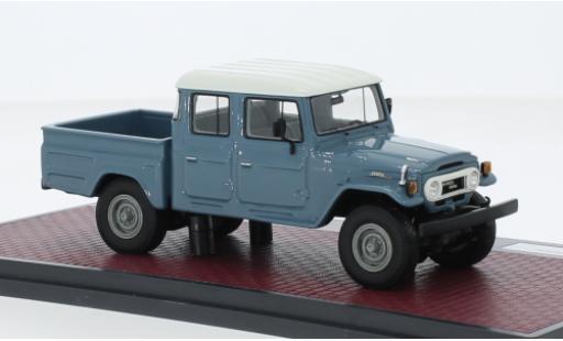 Toyota Land Cruiser 1/43 Matrix HJ45 Crew Cab gris/blanche miniature