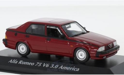Miniature Alfa Romeo 75 1/43 Maxichamps V6 3.0 America rouge 1987 Alfa Romeo 75 1/43 Maxichamps V6 3.0 America rouge 1987 miniature