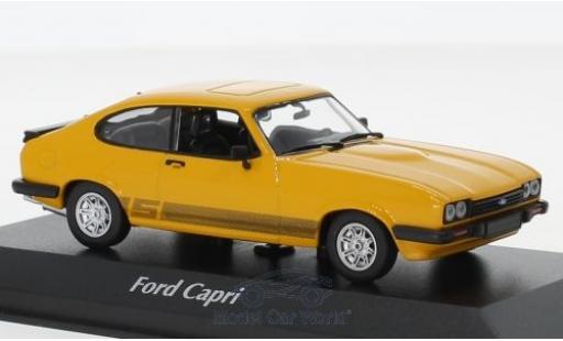 Miniature Ford Capri 1/43 Maxichamps MKIII 3.0 S jaune 1982 Ford Capri 1/43 Maxichamps MKIII 3.0 S jaune 1982 miniature