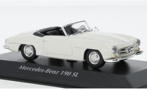 Miniature Mercedes 190 1/43 Maxichamps SL (W121) blanche 1955 Mercedes 190 1/43 Maxichamps SL (W121) blanche 1955 miniature