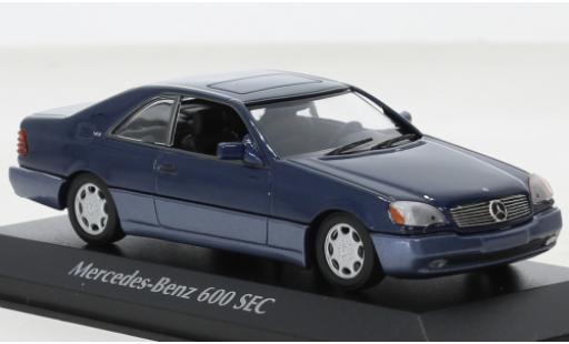 Miniature Mercedes 600 1/43 Maxichamps SEC (C140) metallise bleue 1992 Mercedes 600 1/43 Maxichamps SEC (C140) metallise bleue 1992 miniature